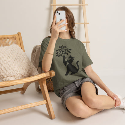 Cat Playing With Mistletoe Tee