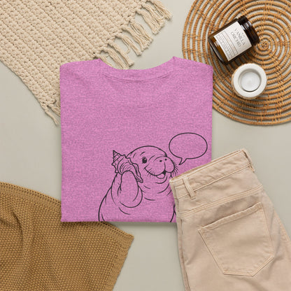 Chubby Mermaid Shell Phone Manatee T-Shirt