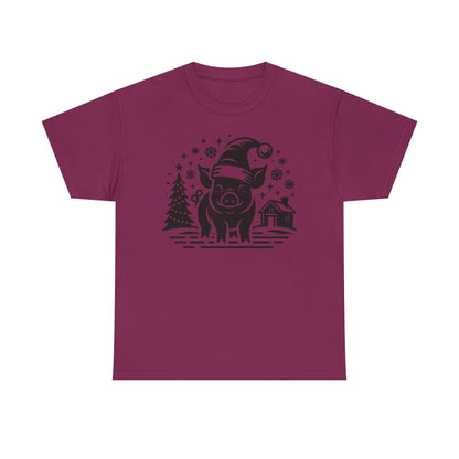 Christmas Pig T-Shirt | Festive Santa Pig Graphic Tee