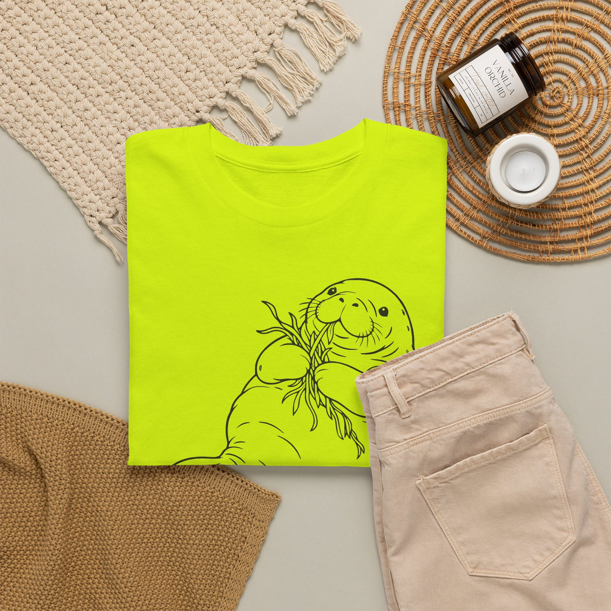 Chubby Mermaid Seagrass Snacker Manatee T-Shirt