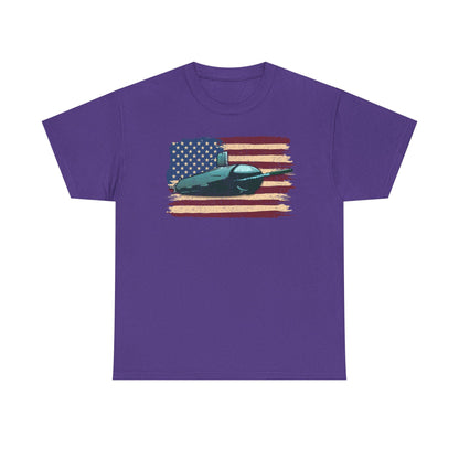 Vintage Submarine American Flag T-Shirt