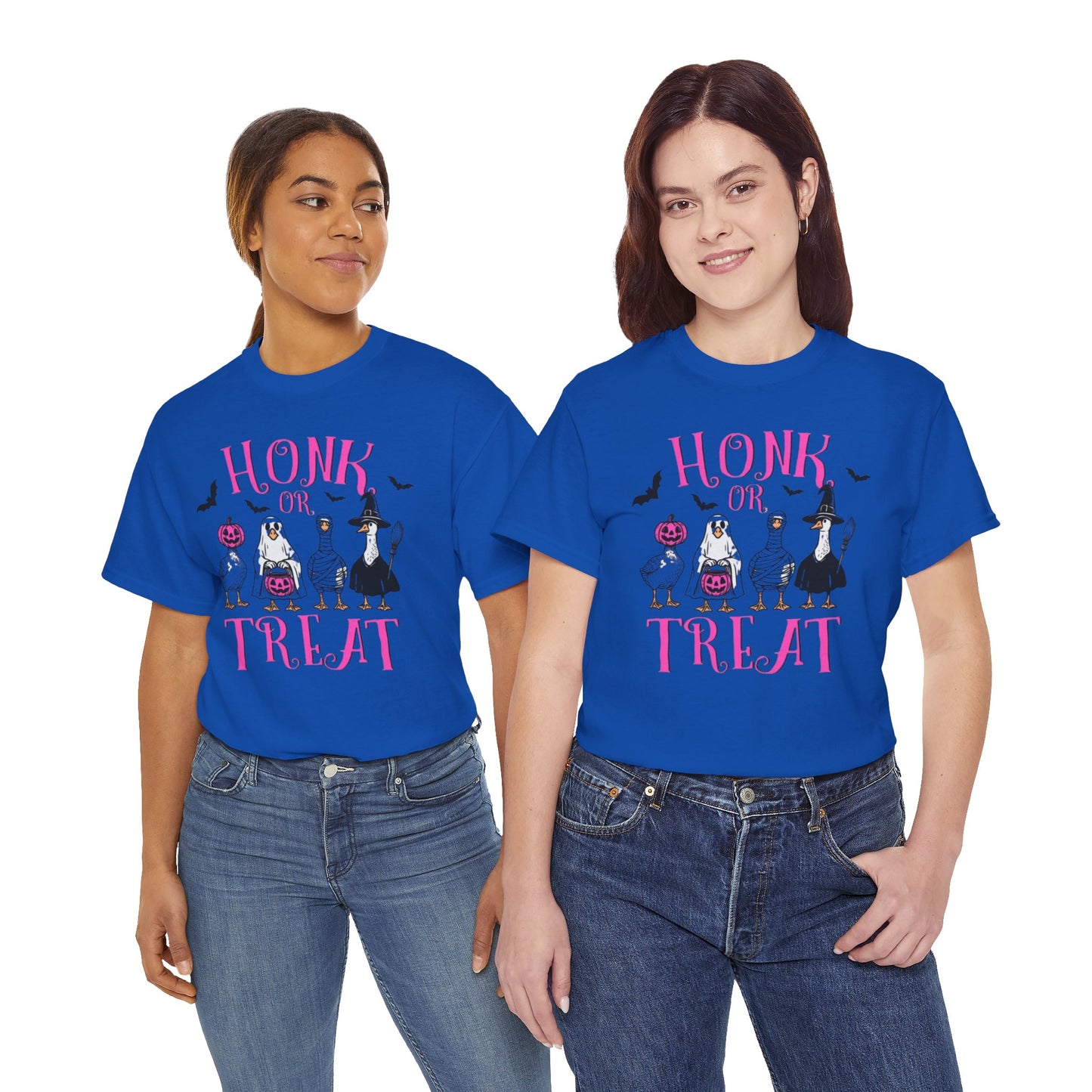Honk or Treat Halloween Tee — Cute Costumed Dogs & Pink Lettering
