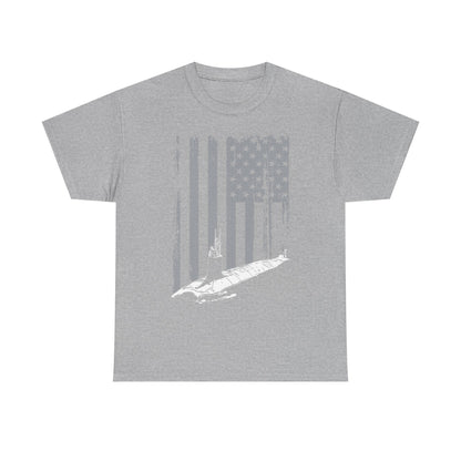American Flag Sub Tee — Distressed Stars & Stripes Submarine T-Shirt