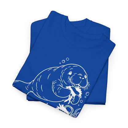 Chubby Mermaid Picnic Paddle Manatee T-Shirt