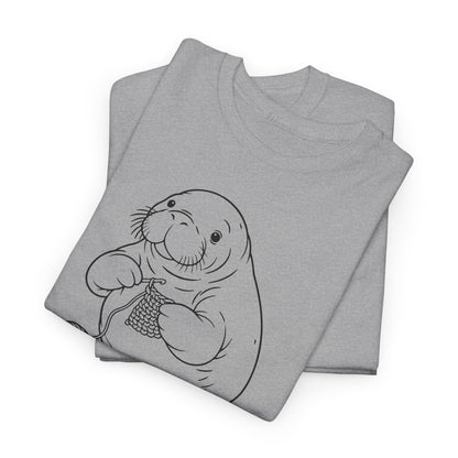 Chubby Mermaid Coastal Crochet Manatee T-Shirt