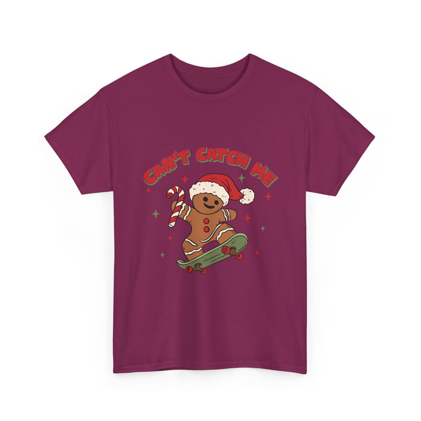 Gingerbread Skateboard Tee - "Can't Catch Me" Christmas T-Shirt