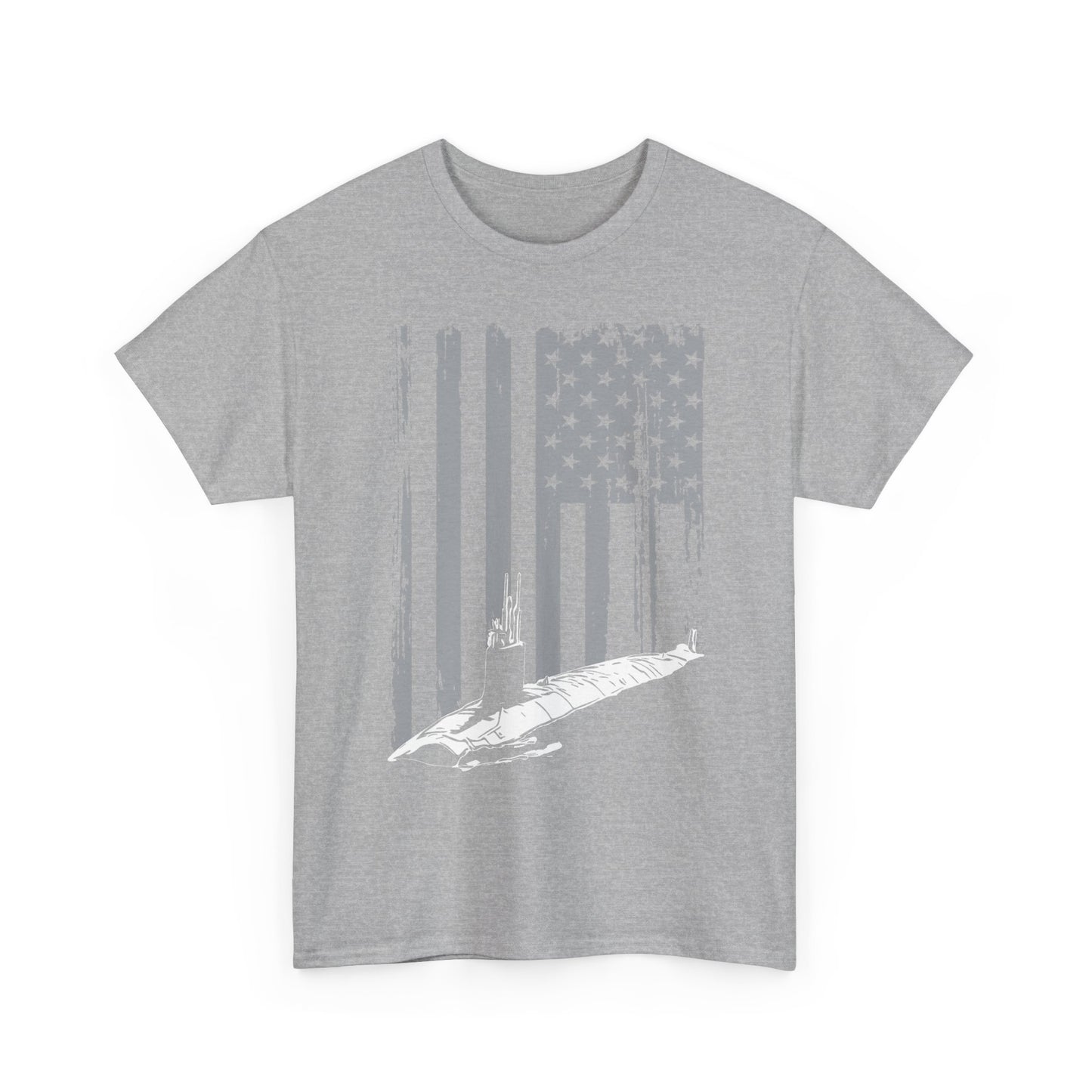 American Flag Sub Tee — Distressed Stars & Stripes Submarine T-Shirt