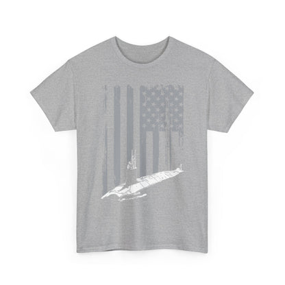 American Flag Sub Tee — Distressed Stars & Stripes Submarine T-Shirt
