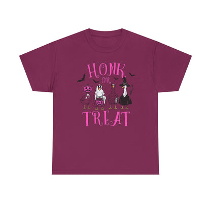 Honk or Treat Halloween Tee — Cute Costumed Dogs & Pink Lettering