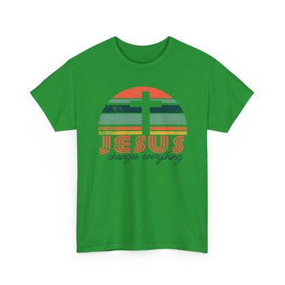 Jesus Changes Everything Tee — Retro Christian Cross Graphic Shirt