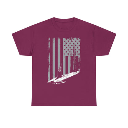 American Flag Sub Tee — Distressed Stars & Stripes Submarine T-Shirt