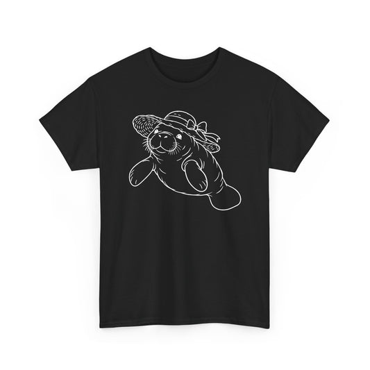 Chubby Mermaid Sunhat Sea Cow Manatee T-Shirt