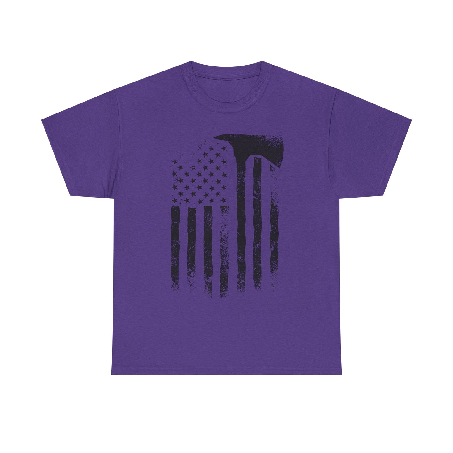 American Flag Axe T-Shirt — Distressed Patriotic Firefighter Tee
