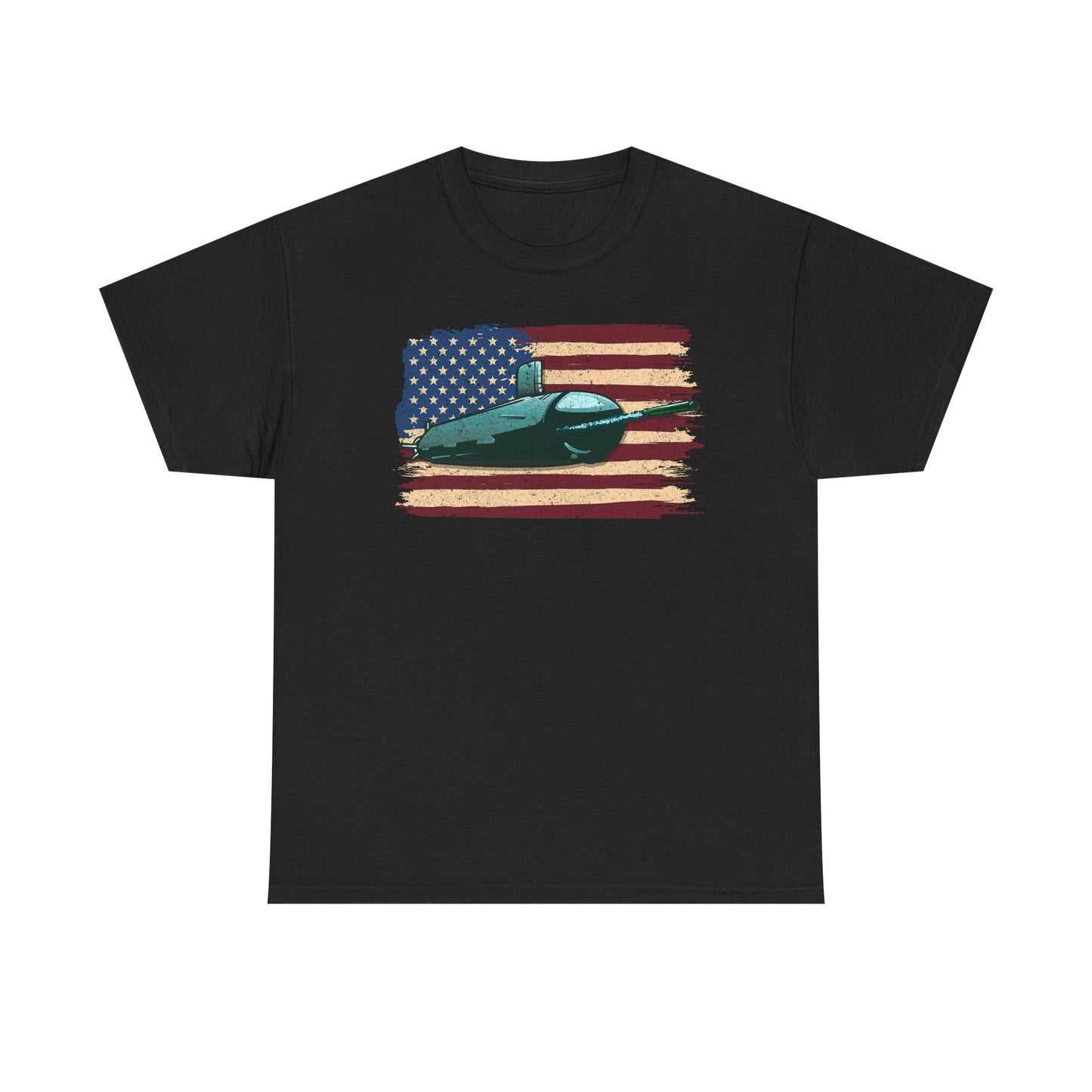 Vintage Submarine American Flag T-Shirt