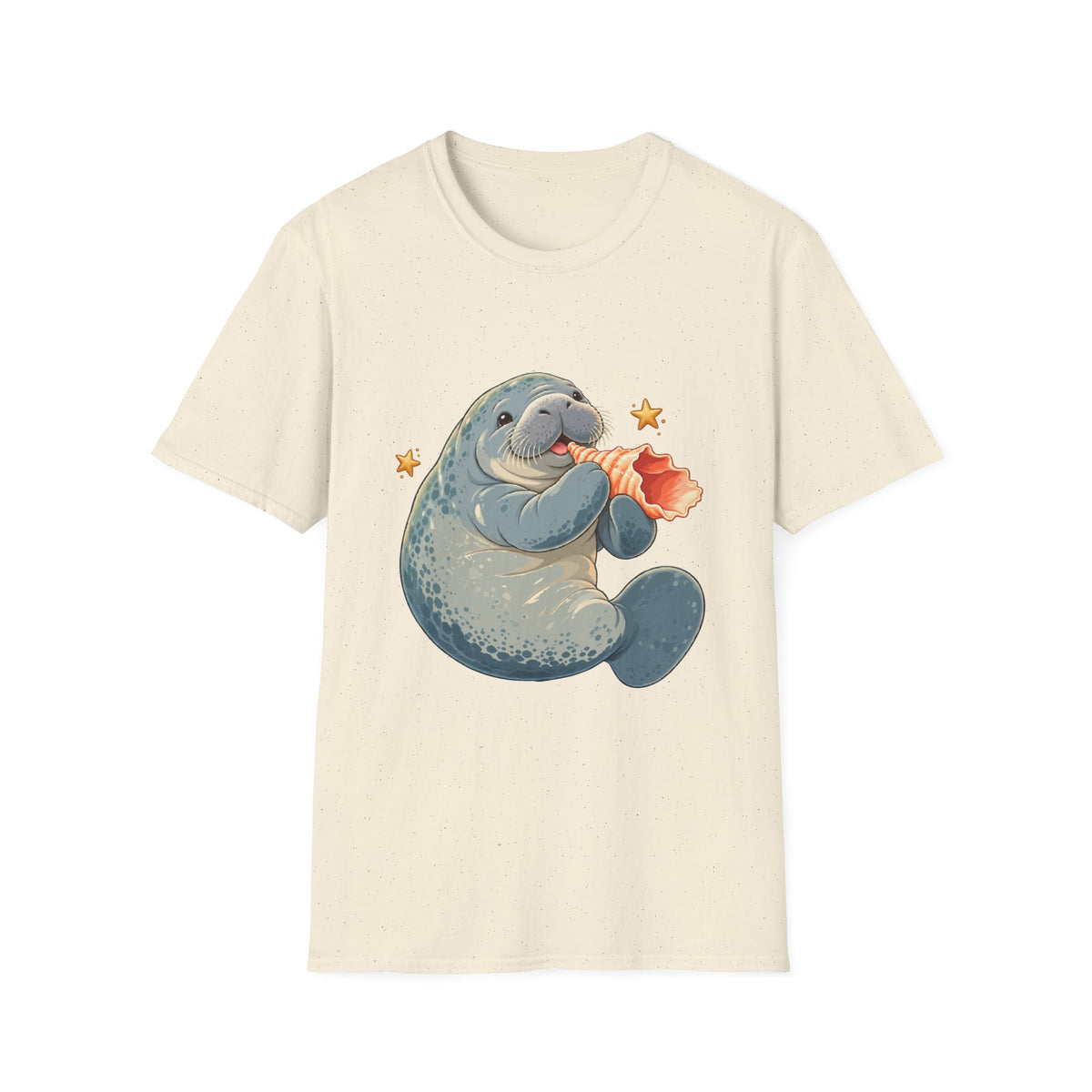 Chubby Mermaid Seashell Serenade Manatee T-Shirt