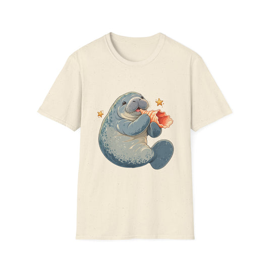 Chubby Mermaid Seashell Serenade Manatee T-Shirt