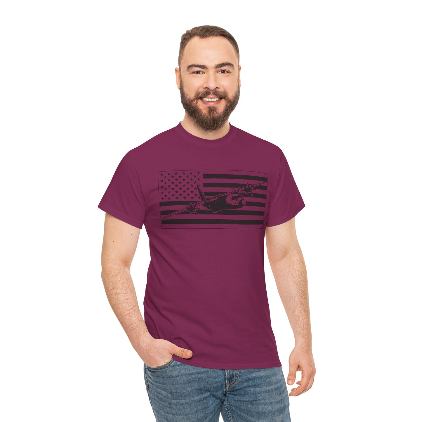 Vintage Military Jet American Flag T-Shirt