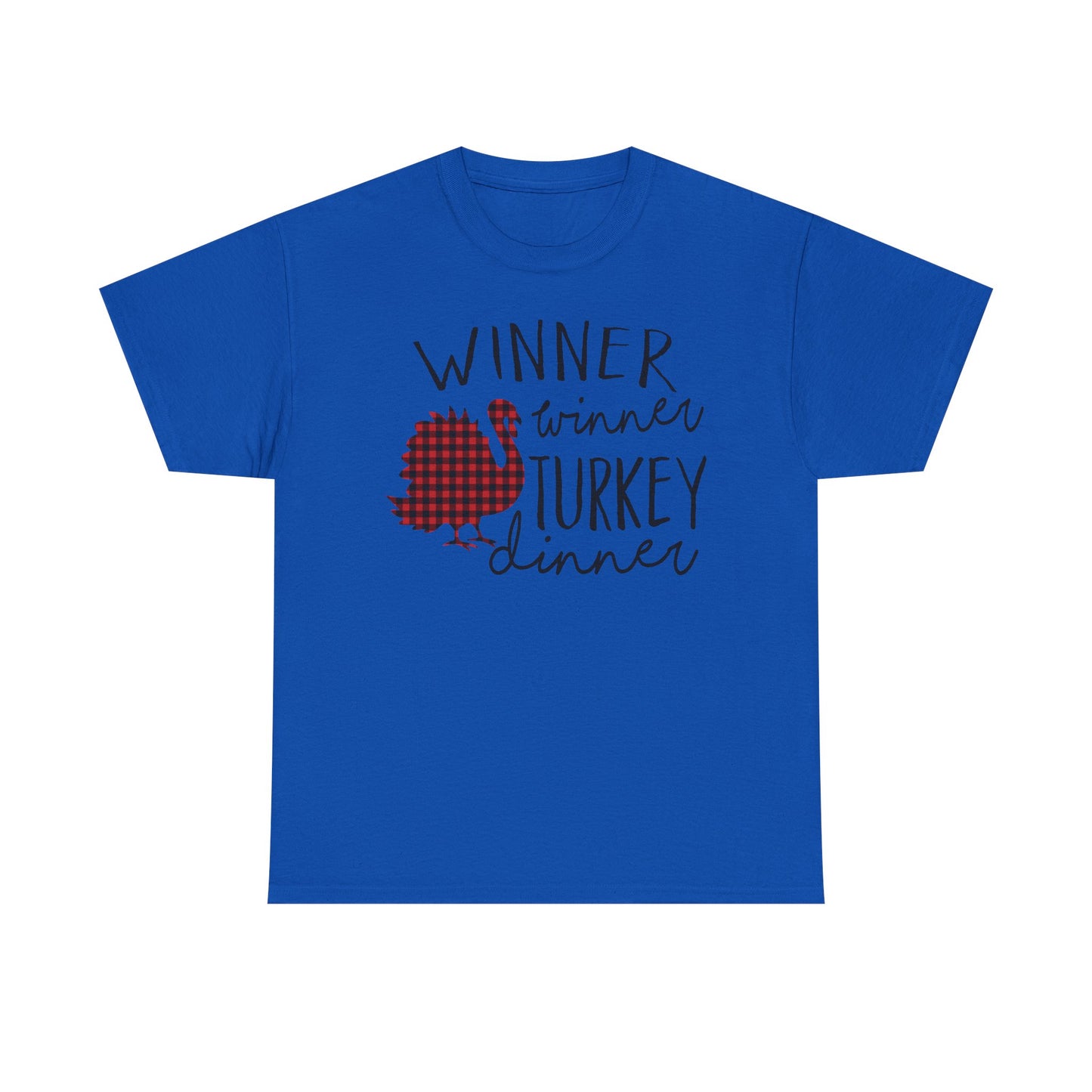 Winner Winner Turkey Dinner T-Shirt — Plaid Turkey Thanksgiving Tee