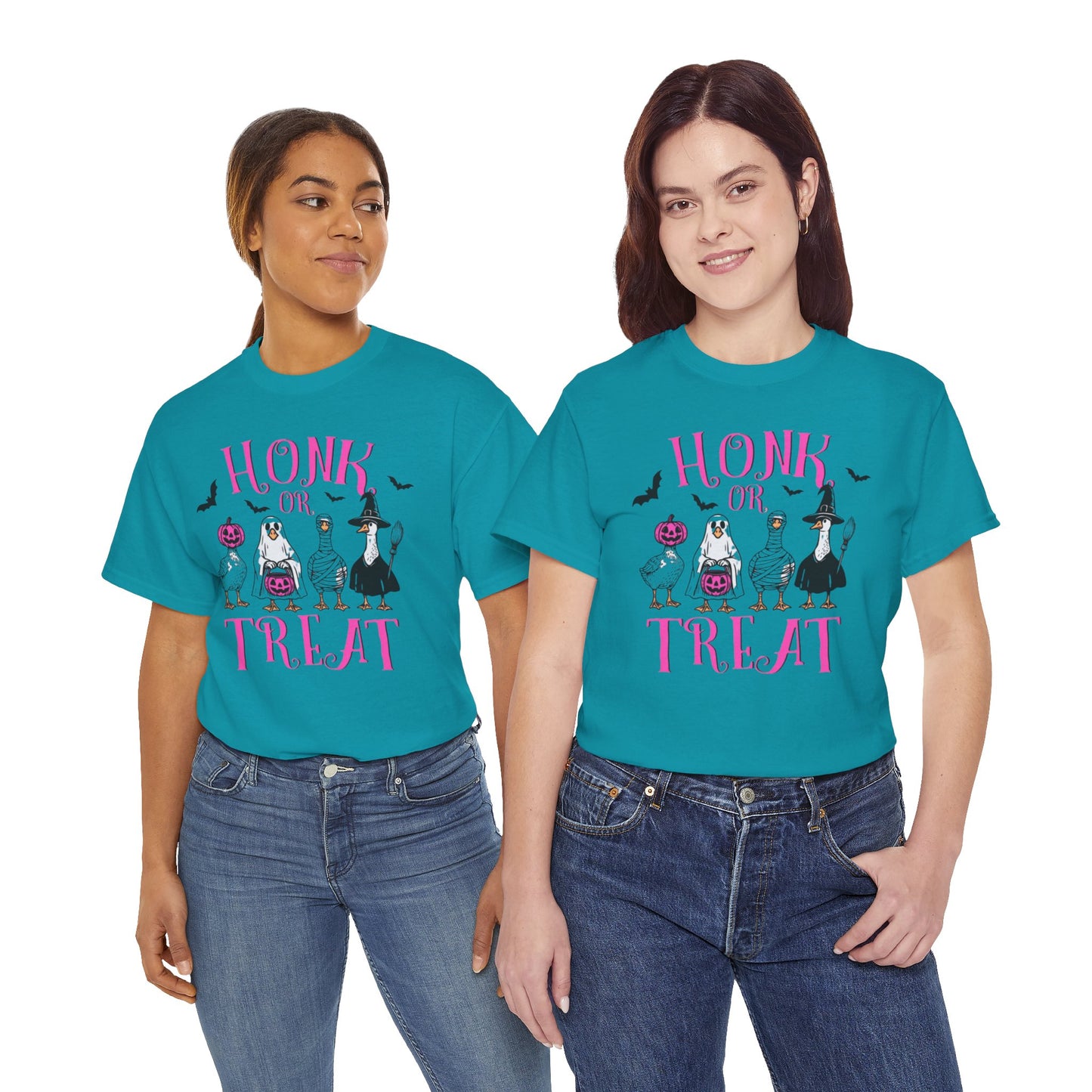 Honk or Treat Halloween Tee — Cute Costumed Dogs & Pink Lettering