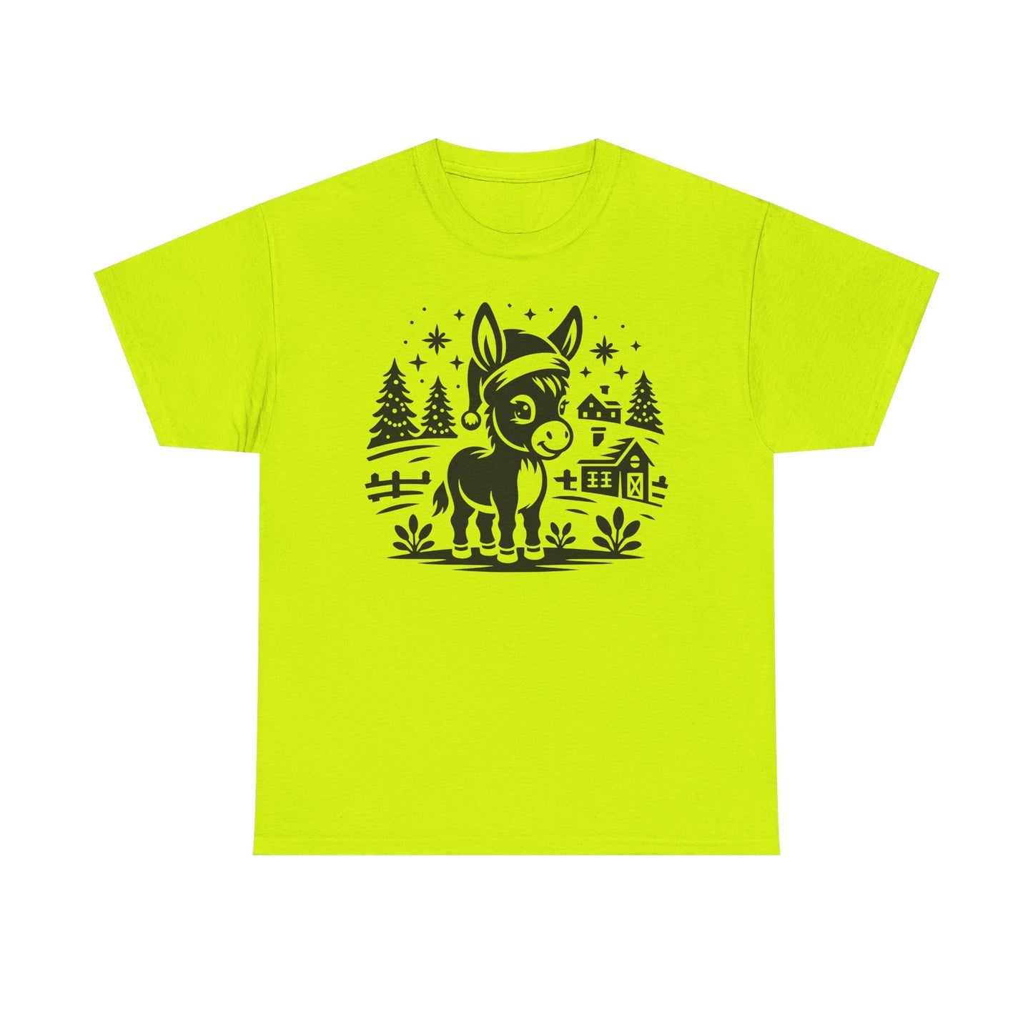Donkey Farmhouse Christmas Tee — Cute Rustic Donkey Graphic T-Shirt