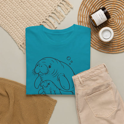 Chubby Mermaid Little Lagoon Family Manatee T-Shirt