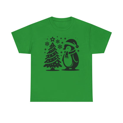 Penguin Christmas T‑Shirt — Cute Holiday Tree & Snowflake Tee