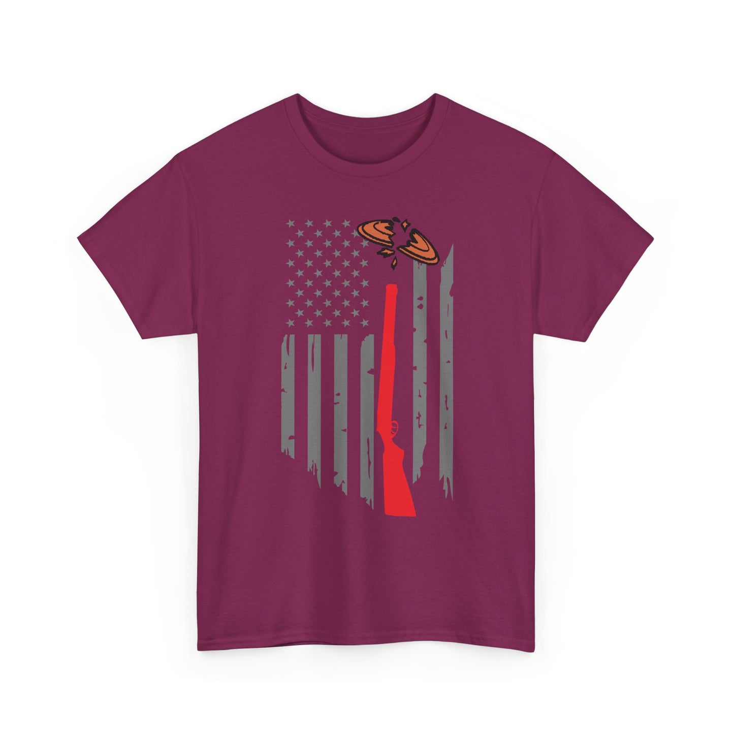 Rifle & Flag Graphic Tee — Patriotic Shooting Hunter Shirt