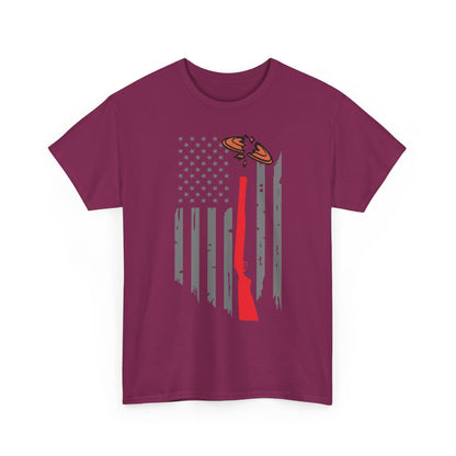 Rifle & Flag Graphic Tee — Patriotic Shooting Hunter Shirt