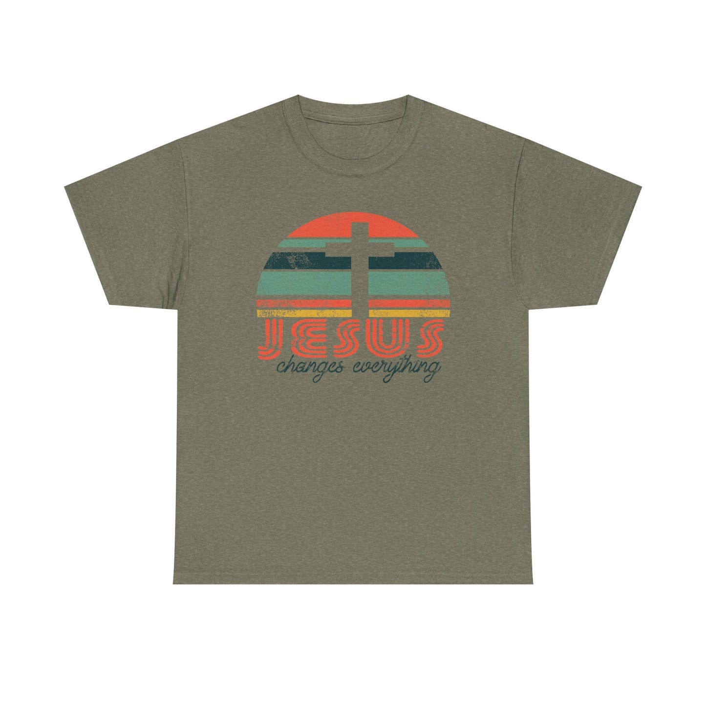 Jesus Changes Everything Tee — Retro Christian Cross Graphic Shirt