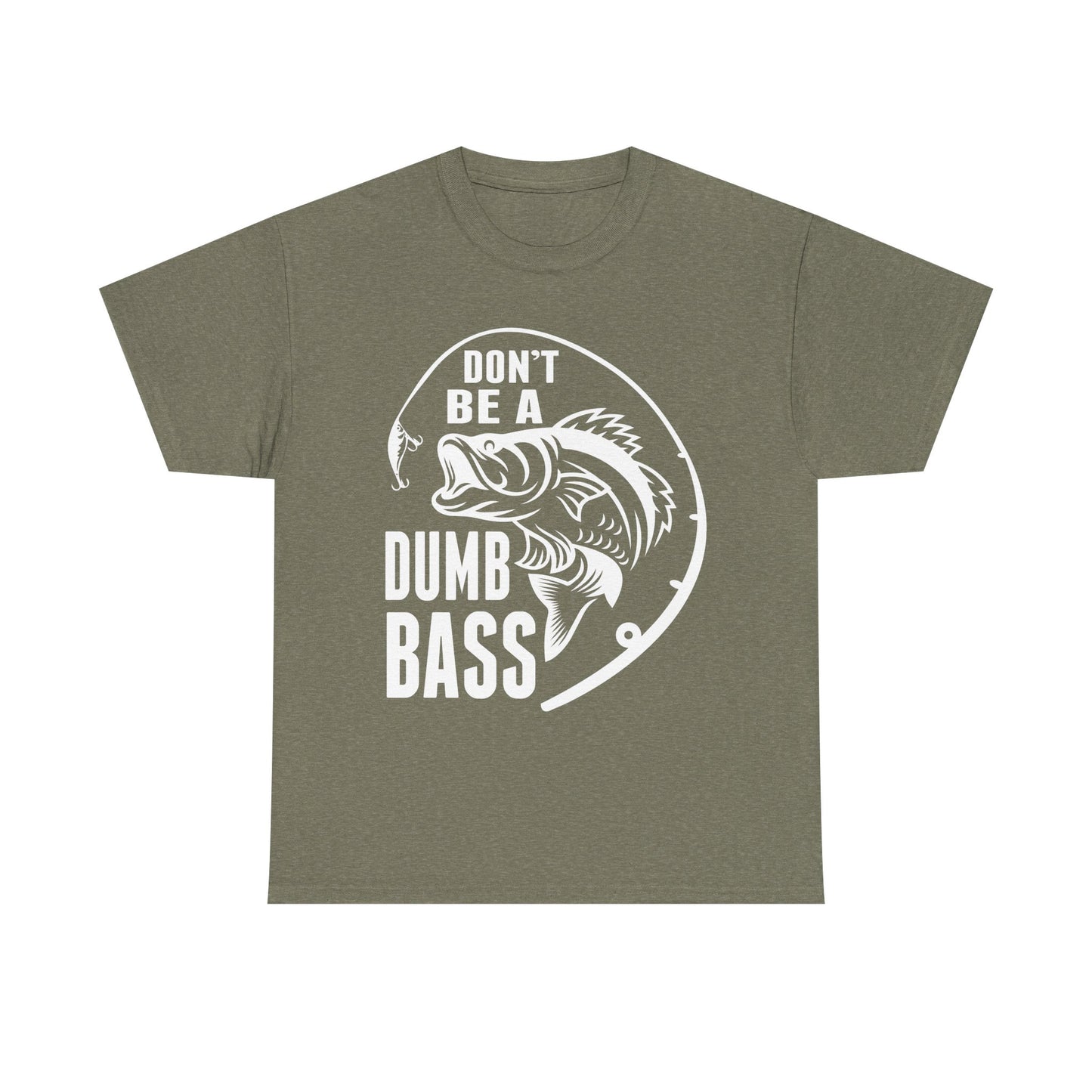 Fishing T-Shirt - White – "Don't Be a Dumb Bass" Graphic Tee for Anglers