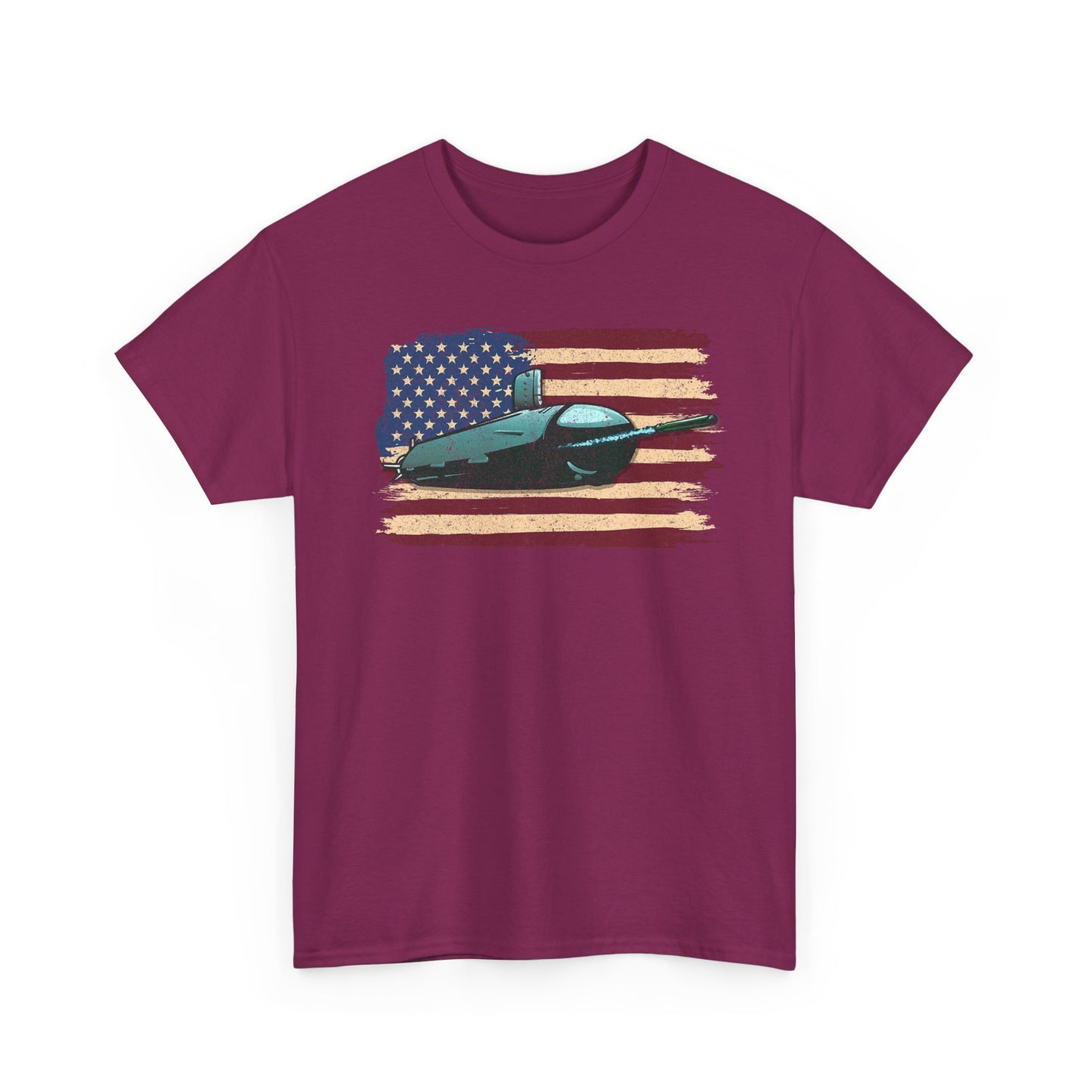 Vintage Submarine American Flag T-Shirt