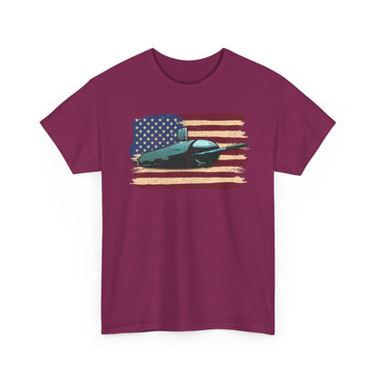 Vintage Submarine American Flag T-Shirt