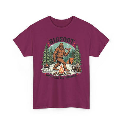 Bigfoot Grabbed My Wiener T-Shirt | Funny Camping Tee