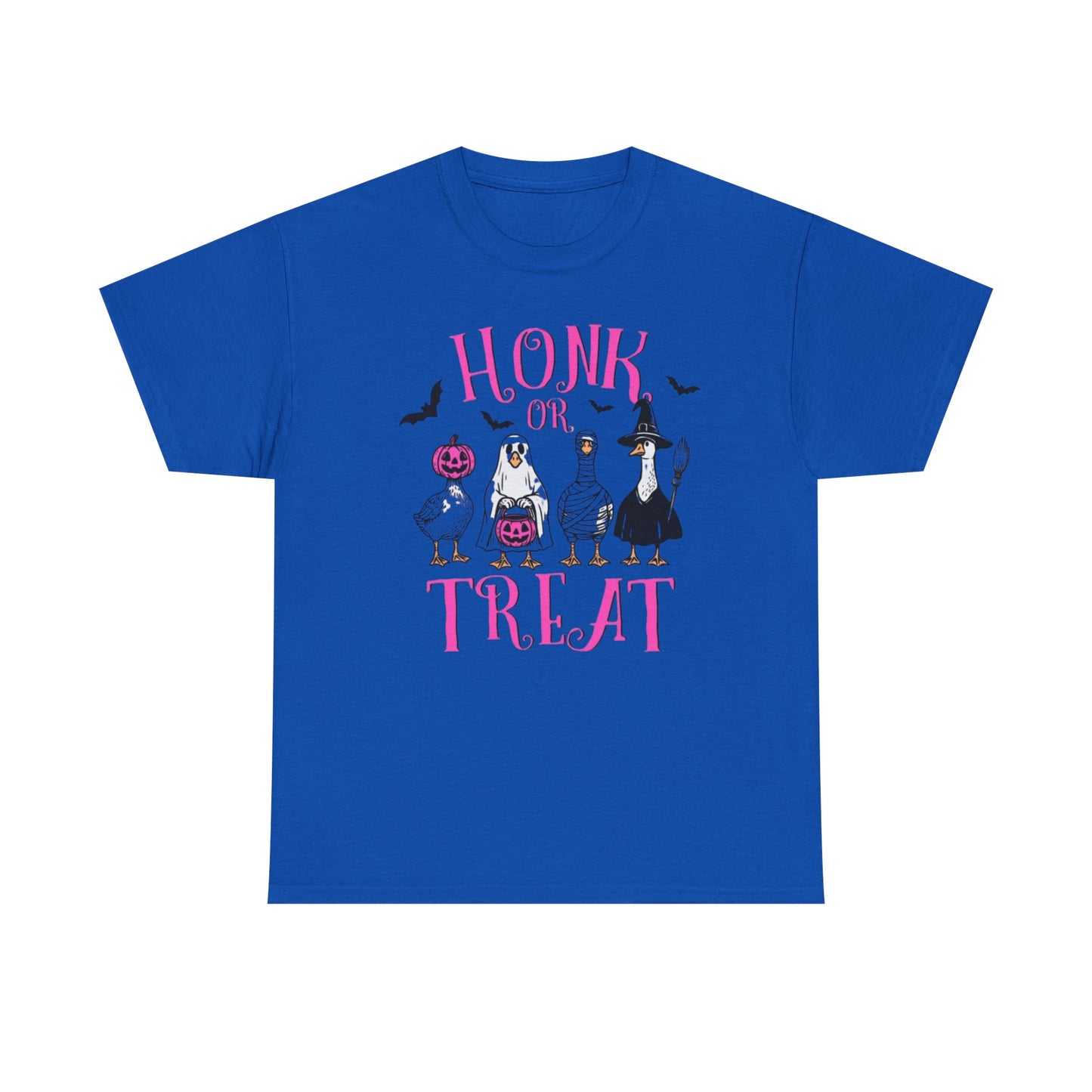 Honk or Treat Halloween Tee — Cute Costumed Dogs & Pink Lettering