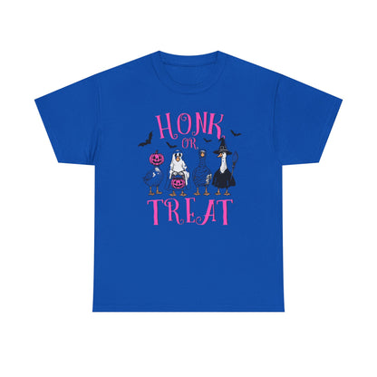 Honk or Treat Halloween Tee — Cute Costumed Dogs & Pink Lettering