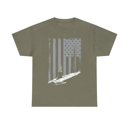 American Flag Sub Tee — Distressed Stars & Stripes Submarine T-Shirt