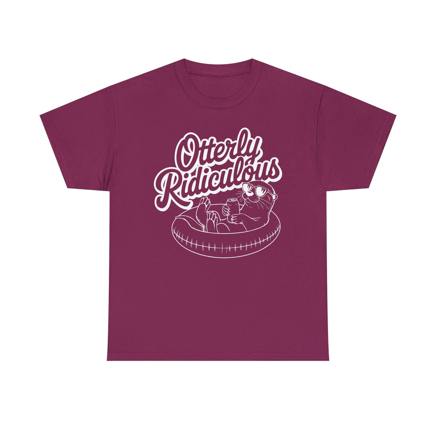 Otterly Ridiculous - White T-Shirt — Cute Otter Pool Graphic Tee
