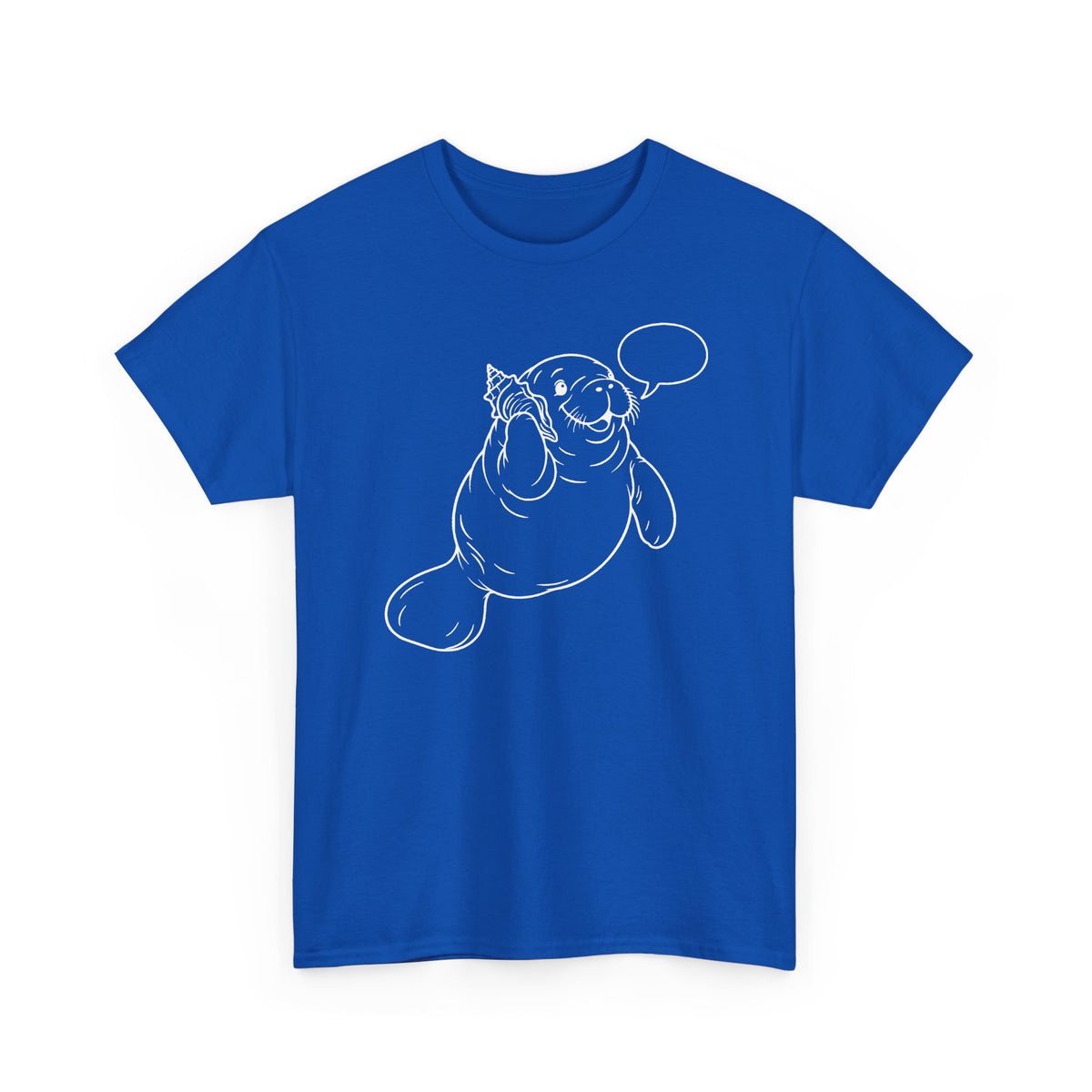 Chubby Mermaid Shell Phone Manatee T-Shirt