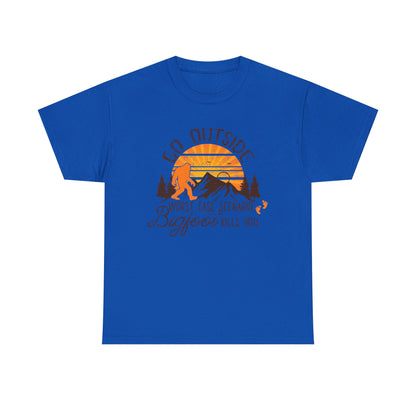 Go Outside Bigfoot Tee — Funny Outdoor Camping T‑Shirt (Worst Case Scenario Bigfoot Kills You)