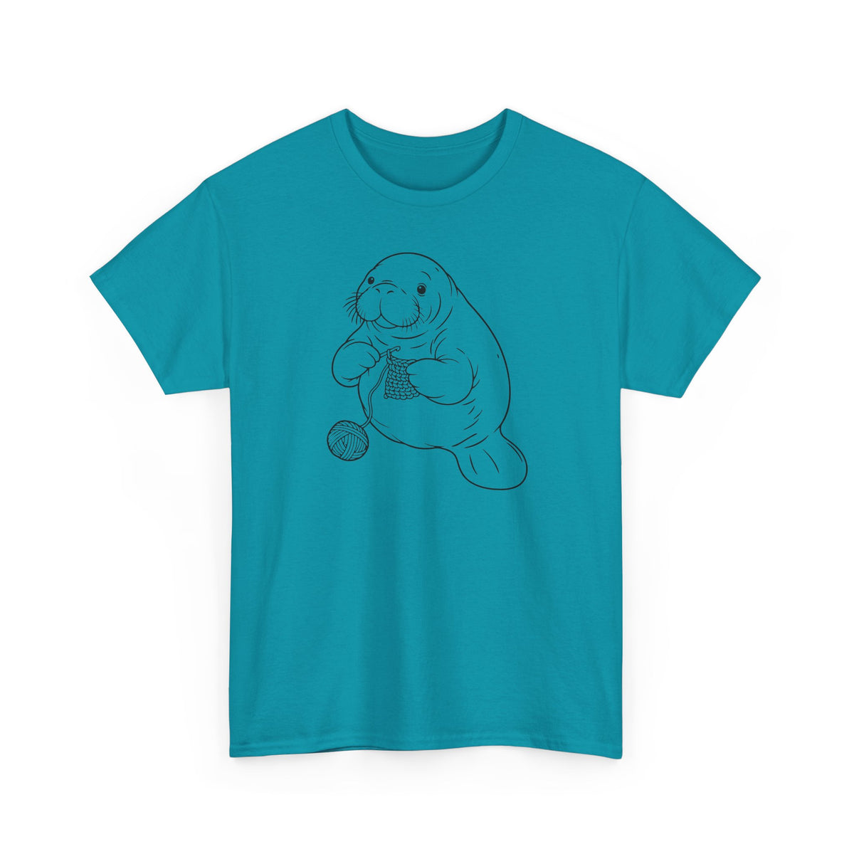 Chubby Mermaid Coastal Crochet Manatee T-Shirt