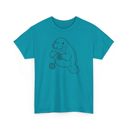 Chubby Mermaid Coastal Crochet Manatee T-Shirt