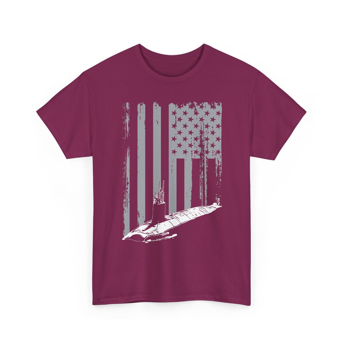 American Flag Sub Tee — Distressed Stars & Stripes Submarine T-Shirt