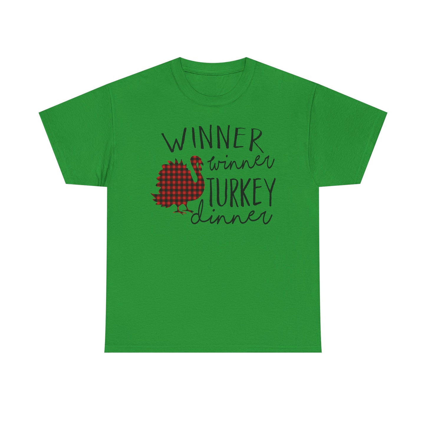 Winner Winner Turkey Dinner T-Shirt — Plaid Turkey Thanksgiving Tee