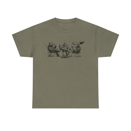 by the Fire T-Shirt — Whimsical Woodland Camping Tee