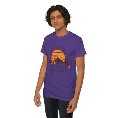 Go Outside Bigfoot Tee — Funny Outdoor Camping T‑Shirt (Worst Case Scenario Bigfoot Kills You)