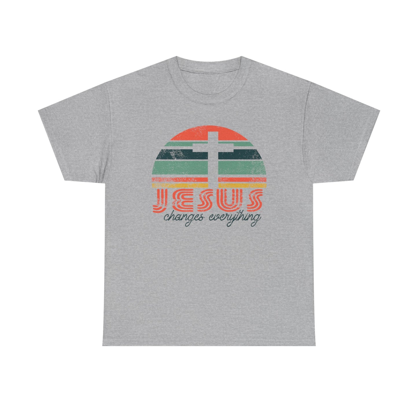 Jesus Changes Everything Tee — Retro Christian Cross Graphic Shirt