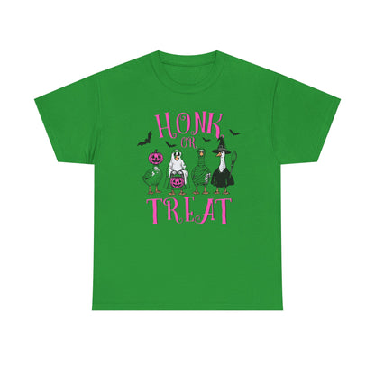 Honk or Treat Halloween Tee — Cute Costumed Dogs & Pink Lettering