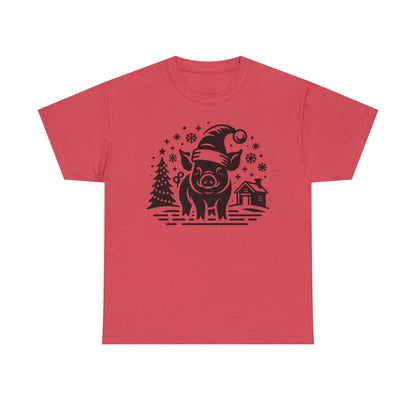Christmas Pig T‑Shirt — Festive Santa Pig Holiday Tee