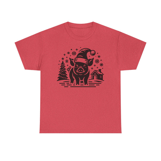 Christmas Pig T‑Shirt — Festive Santa Pig Holiday Tee