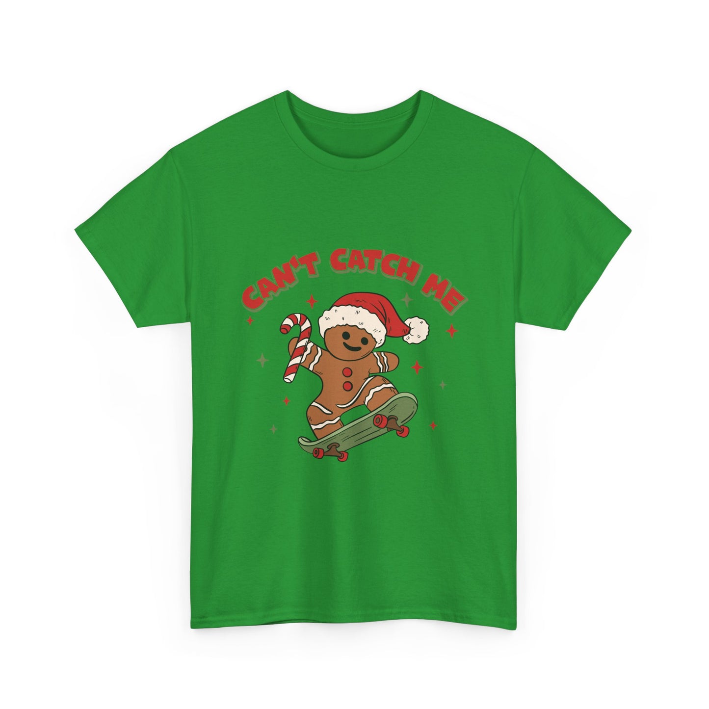 Gingerbread Skateboard Tee - "Can't Catch Me" Christmas T-Shirt